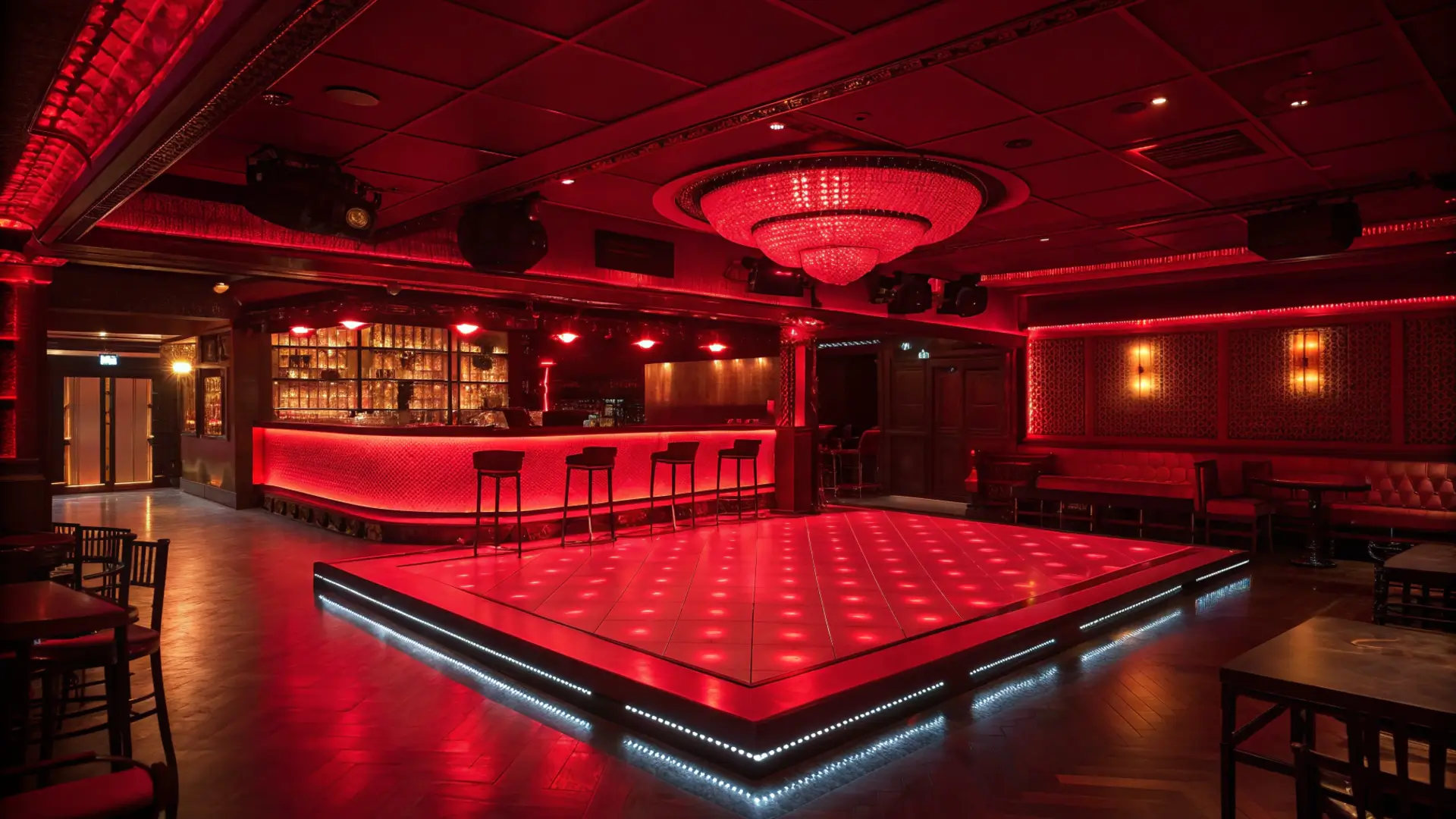 red lights in a sex bar