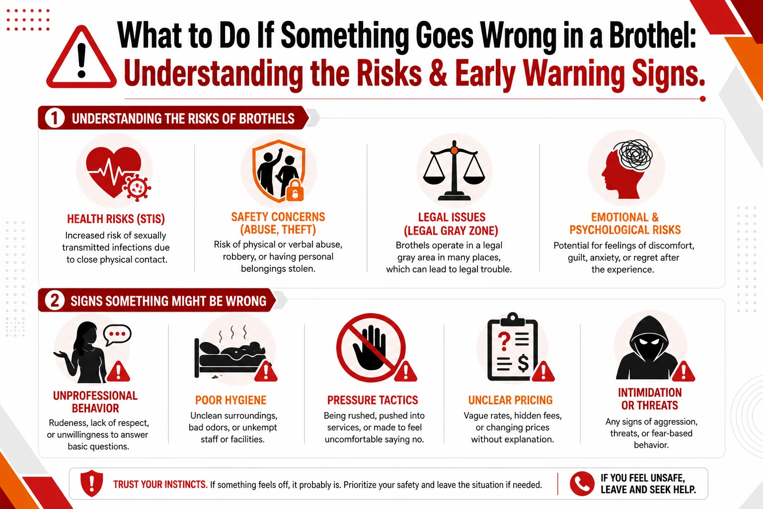 What to Do If Something Goes Wrong in a Brothel infographic