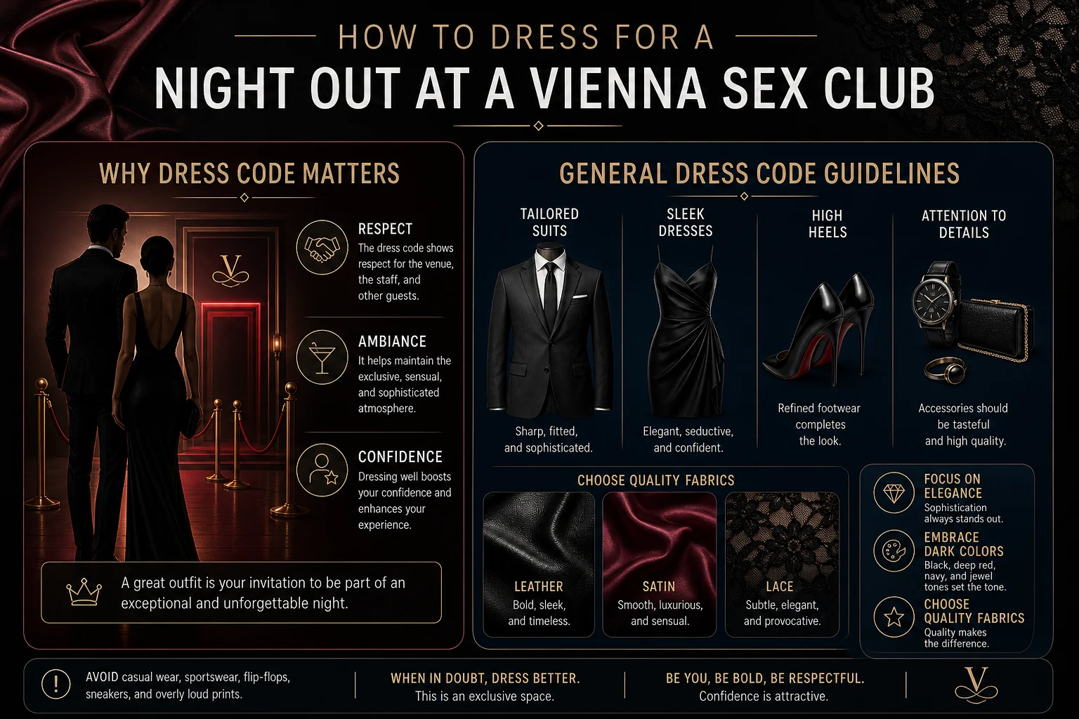 How to Dress for a Night Out at a Vienna Sex Club infographic