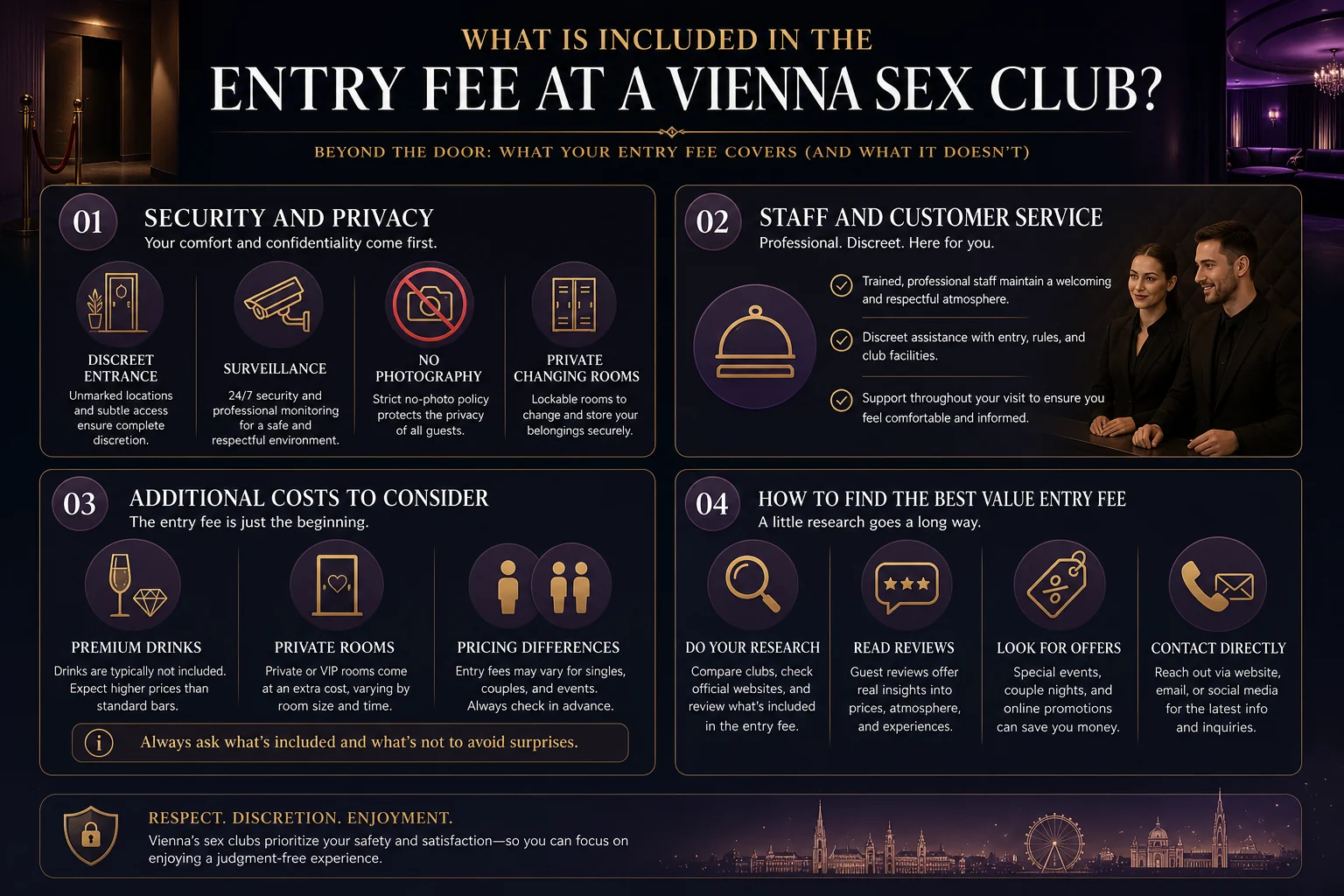 What Is Included in the Entry Fee at a Vienna Sex Club? infographic