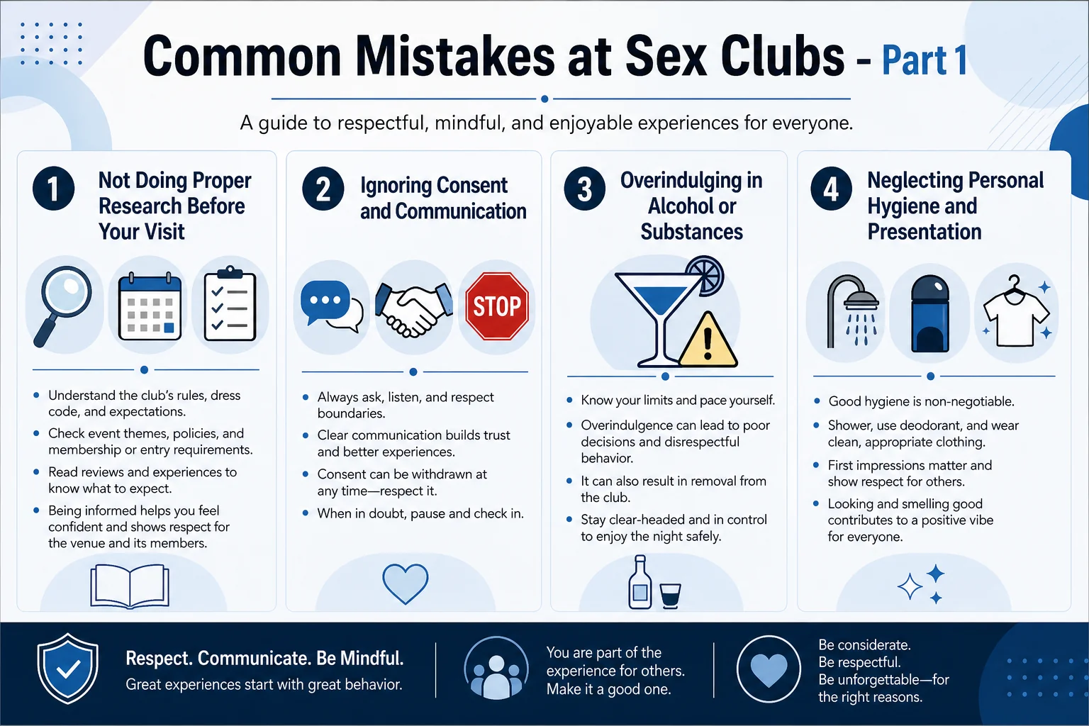 Common Mistakes at Sex Clubs infographic