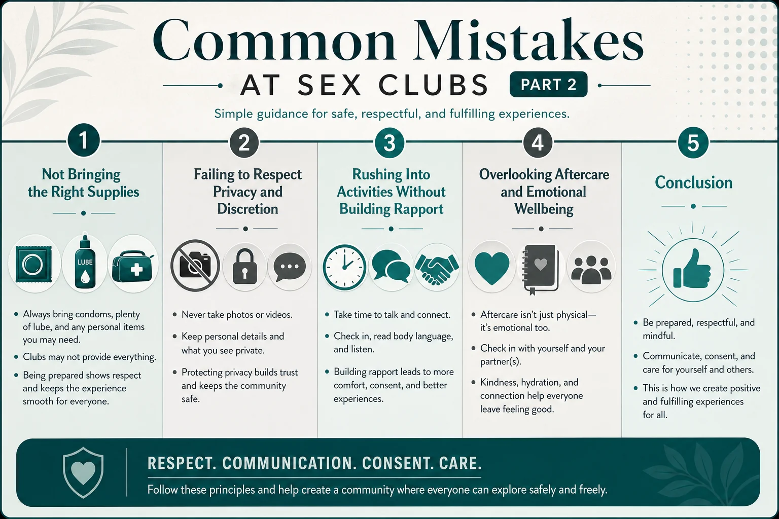 Common Mistakes at Sex Clubs infographic